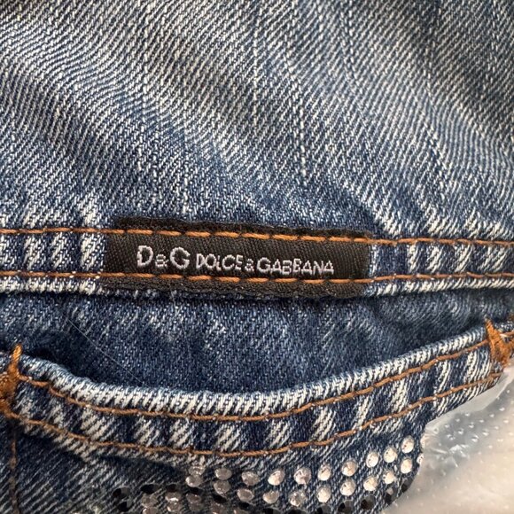 Dolce & Gabbana Denim Jean Jacket with Rhinestones - Picture 13 of 14